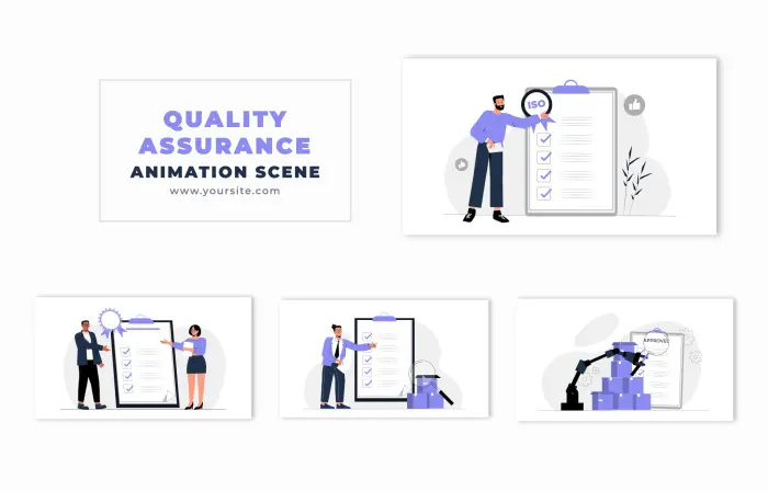 Quality Assurance Concept 2D Character Animation Scene